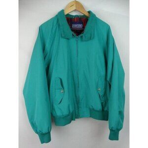 Lands' End Vintage Jacket Men's Size Large Green Bomber Jacket Lined Pockets